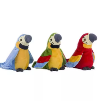 Loro Parlante Interactivo para Mascotas – Repite lo que Escucha | Azul, Verde, Rojo | Pack de 3